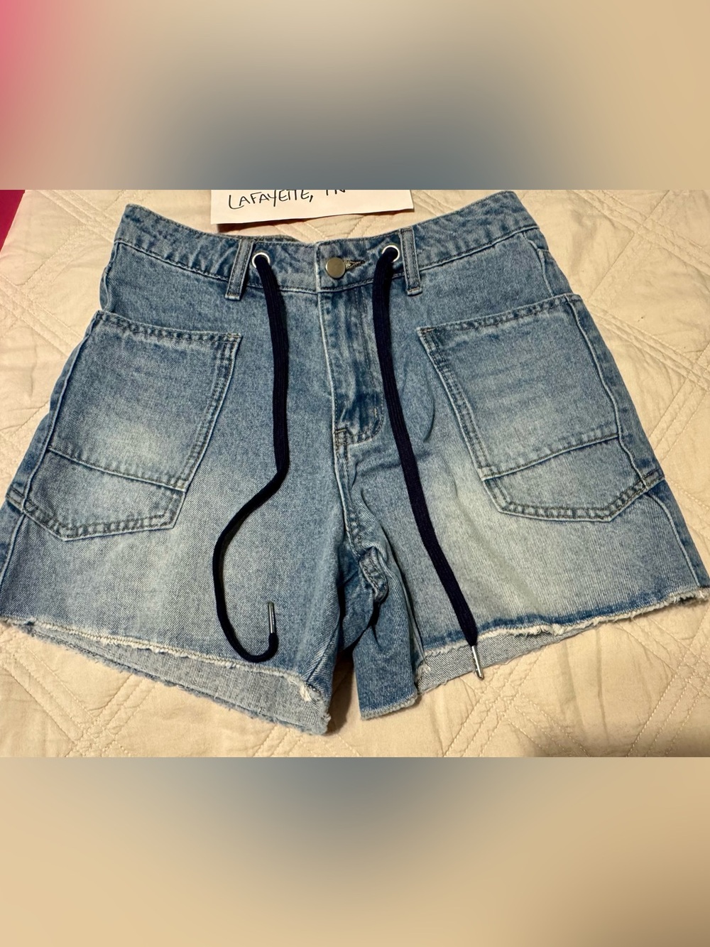 Trendy & Stylish Haptics denim shorts with drawstring & pockets